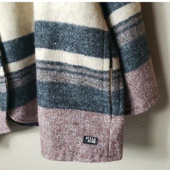 Billabong Wool Blend Shadow Cream and Red Striped Cropped Jacket - Picture 8 of 8